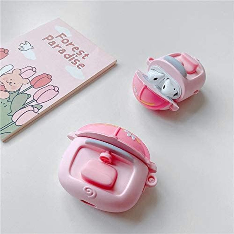 Silicone Case Compatible with Airpods 1&2 Funny Cute 3D Cartoon Cover [Cute Animal Pet PAPA Series] (Piggy Car)