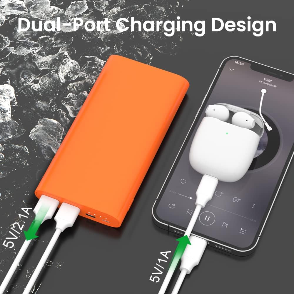 26800Mah Portable Charger Power Bank, Dual USB W/Usb-C Fast Charging Battery Pack Charger for Iphone 16 15 14 11 12 13 Pro Max, Ipad,Airpods,Samsung S22 S23, Google Pixel 6, Android Phone-Orange