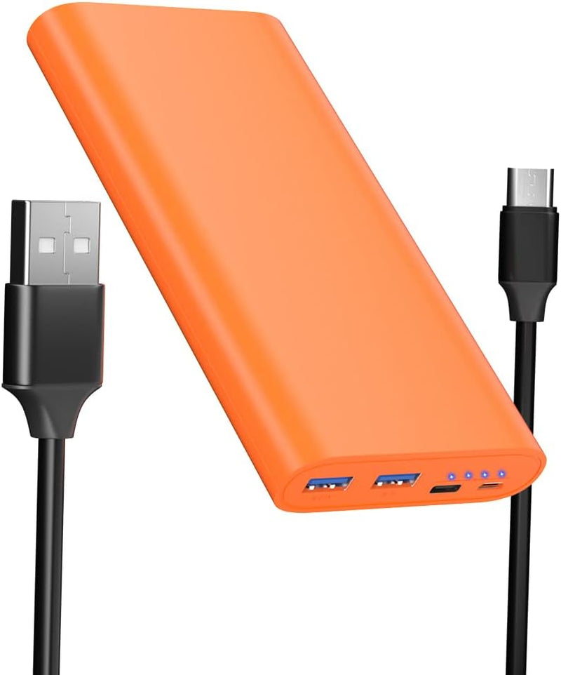 26800Mah Portable Charger Power Bank, Dual USB W/Usb-C Fast Charging Battery Pack Charger for Iphone 16 15 14 11 12 13 Pro Max, Ipad,Airpods,Samsung S22 S23, Google Pixel 6, Android Phone-Orange